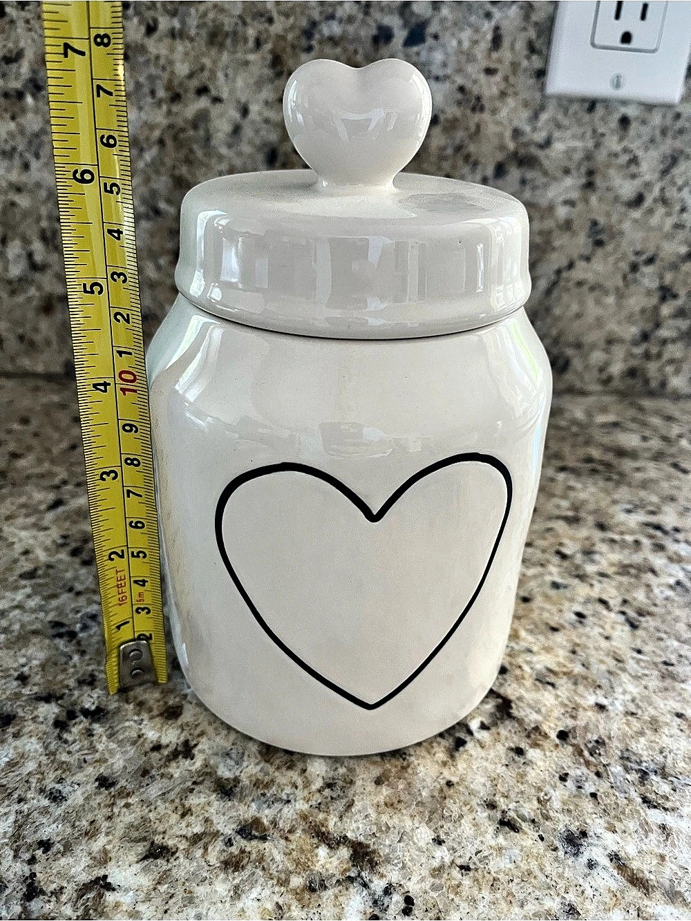 Rae Dunn Heart Canister with Heart Lid Knob Valentines